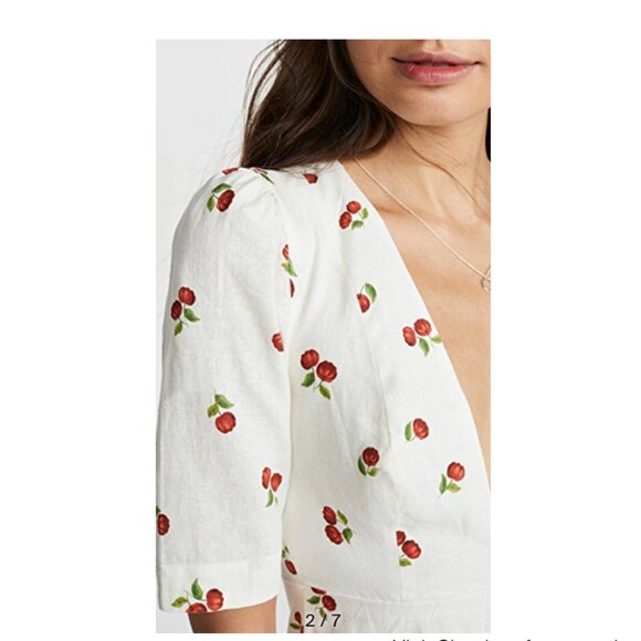 Farm Rio / Anthropologie Pitanga Linen Cherry Dress - medium - New with tags - Picture 3 of 4